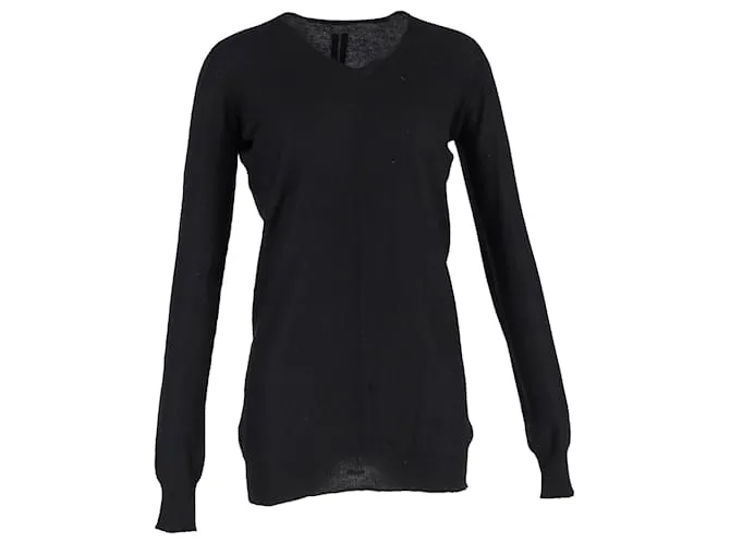 Maglione Rick Owens in lana nera Nero