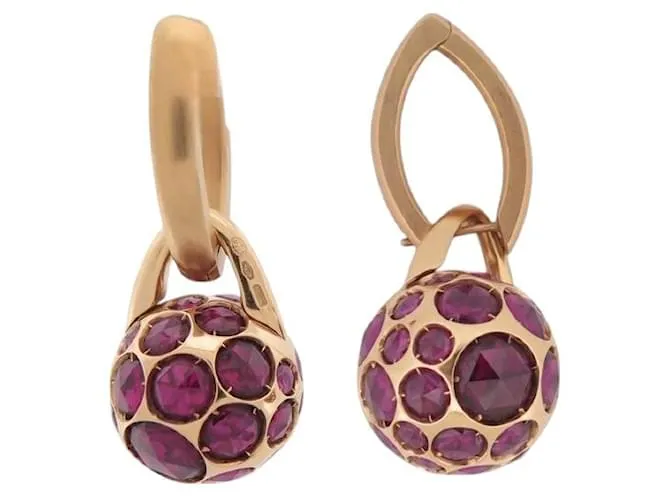 NUOVE ORECCHINI POMELLATO HAREM RHODOLITE ORO ROSA 18K D'oro