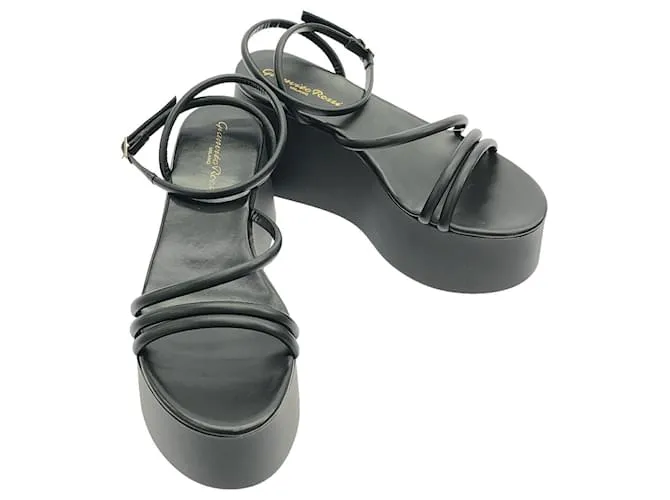 Autre Marque Sandali in pelle Gianvito Rossi G31627.20GOMNAPBLAN Nero