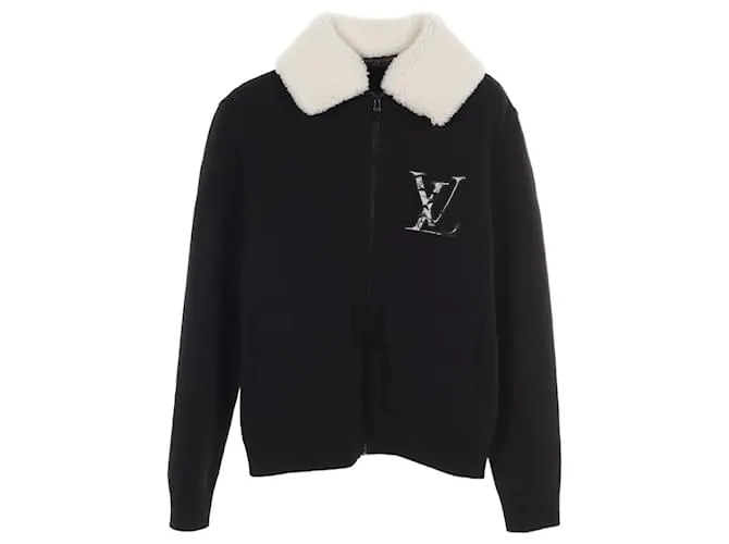 Blouson in lana con colletto in shearling Louis Vuitton Nero