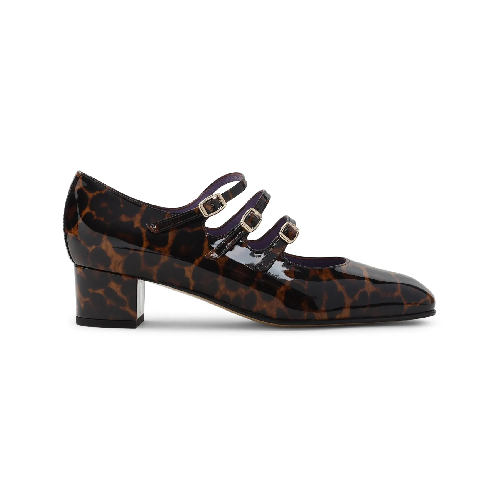 Brown Leopard Kina Mary Jane Patent Leather Pumps