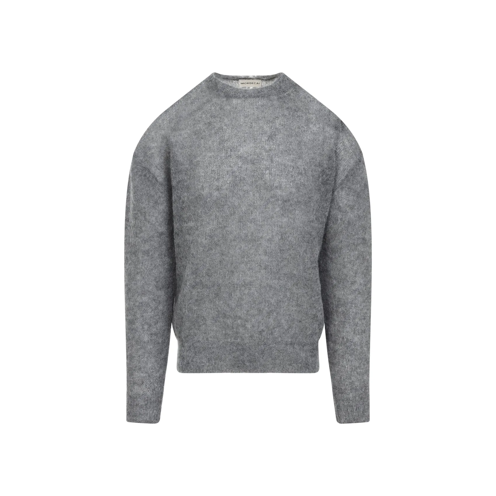 Grey Melange Mohair Crewneck Sweater