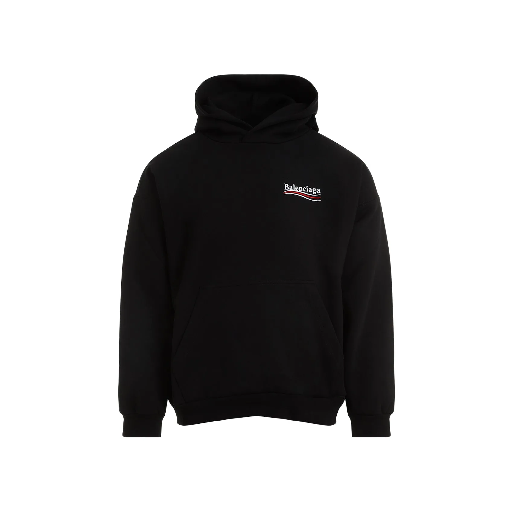 Black Cotton Medium Fit Hoodie