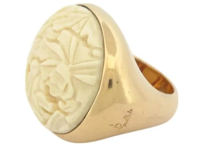 ANELLO POMELLATO VICTORIA INCISO T55 IN ORO GIALLO 18K AGATA E DIAMANTE D'oro