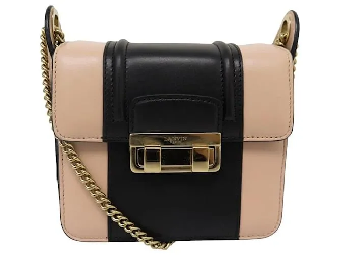BORSA A MANO LANVIN JIJI MINI BICOLOR ROSA E NERO CON TRACOLLA