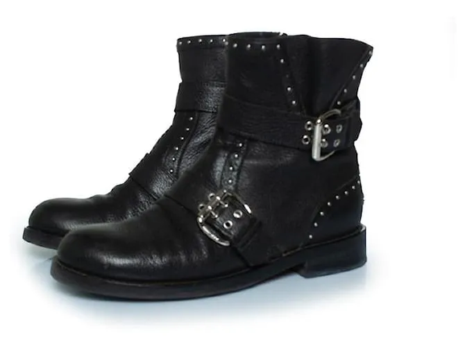 Stivaletti in pelle Blyss con borchie di Jimmy Choo Nero