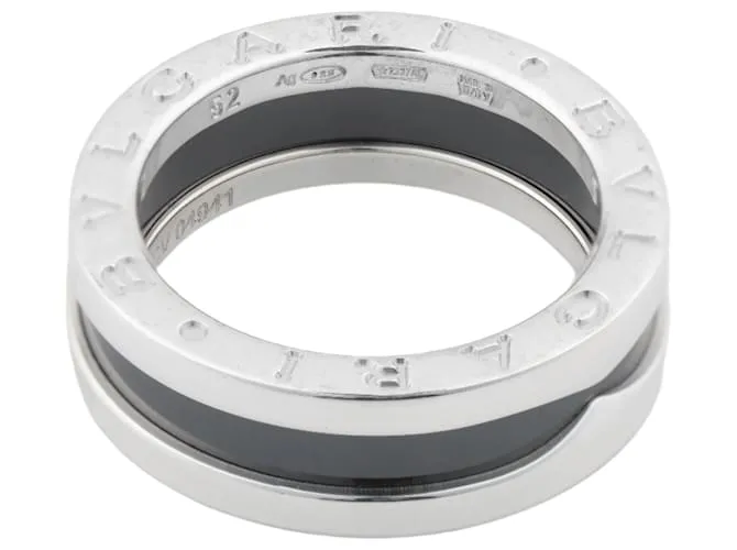 Bulgari Anello di beneficenza Bvlgari B.Zero 1 "Save the Children" 925 x ceramica 6,2g nero × argento, taglia 52 EU