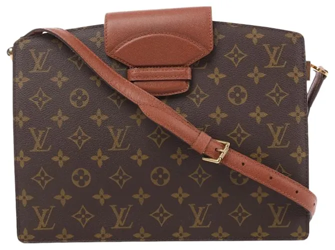 Borsa a Spalla Courcelle Monogram Louis Vuitton M51375 Marrone