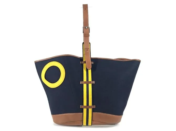 Borsa a spalla Camay MM di Hermès Marrone Giallo Blu navy