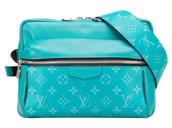 Borsa a Spalla Outdoor Messenger PM in Pelle Taigarama Louis Vuitton Verde