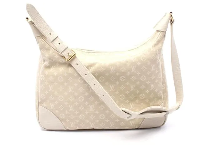Borsa a Spalla Boulogne in Tela e Pelle Louis Vuitton Bianco