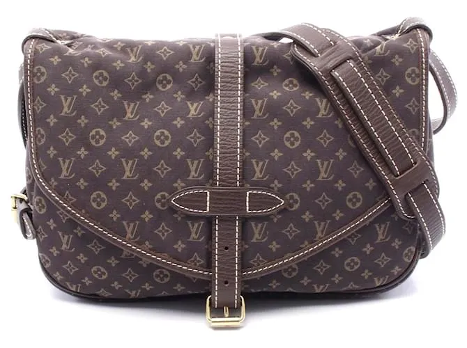 Borsa a spalla in tela Monogram Mini Lin di Louis Vuitton Marrone