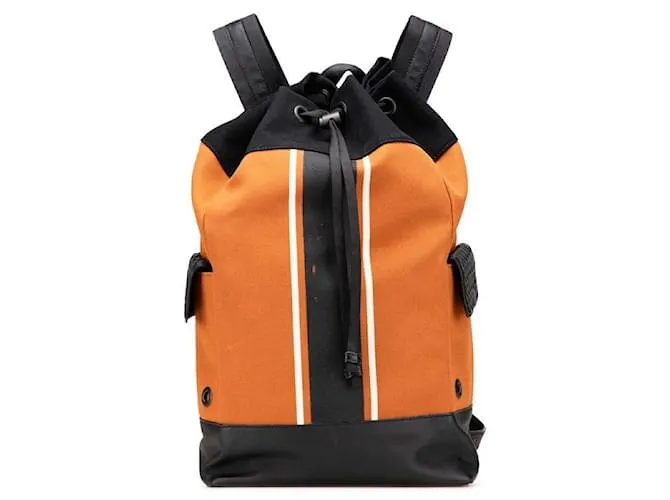 Zaino in pelle di tela Intrecciato di Bottega Veneta Arancione