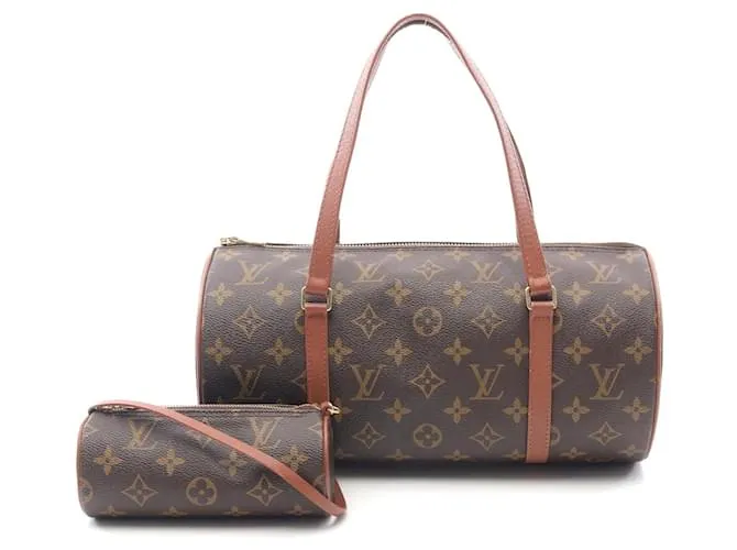 Borsa a mano Monogram Papillon 30 Louis Vuitton Marrone