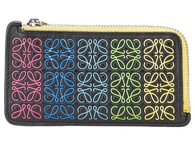 Portamonete in pelle Loewe Repeat Anagram Nero