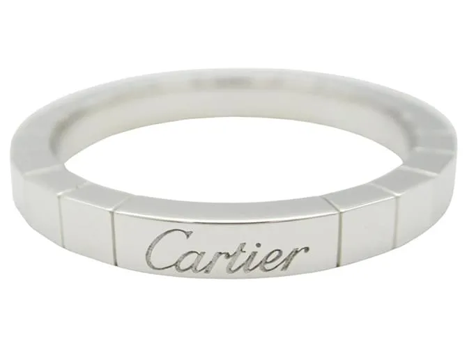 Anello Cartier Lanieres Au750 Taglia 19.5 Argento Metallico