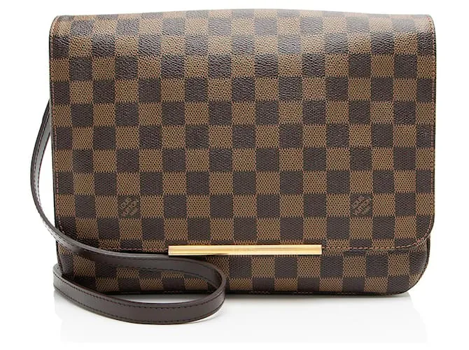 Borsa a spalla Hoxton GM Damier Ebene di Louis Vuitton Marrone