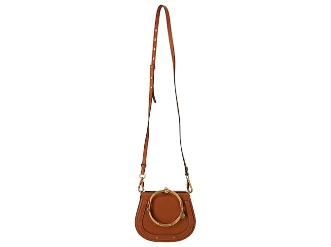 Borsa a spalla Chloé Small Nile in pelle marrone Rosso