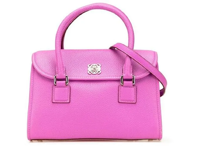 Borsa a spalla 2 in 1 in pelle Loewe Anagram Alamo28 Porpora