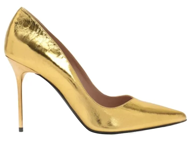 Pumps in pelle Balmain D'oro Metallico