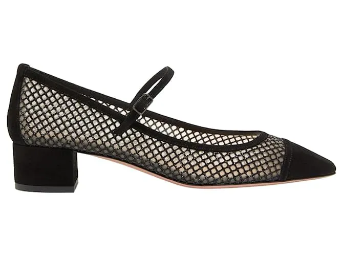 Pumps in rete con cristalli Aquazzura Mayor 35 Nero