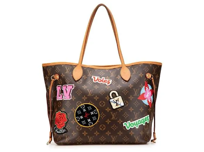 Borsa a Spalla Louis Vuitton Neverfull MM Monogram Marrone