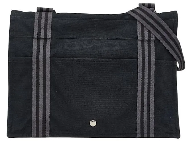 Borsa a spalla in tela Herbag di Hermès Nero