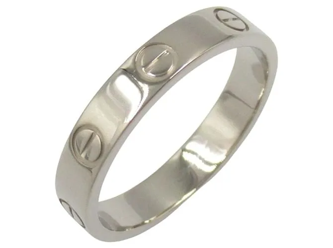 Anello Cartier Mini Love Au750 Taglia 14 Argento Metallico