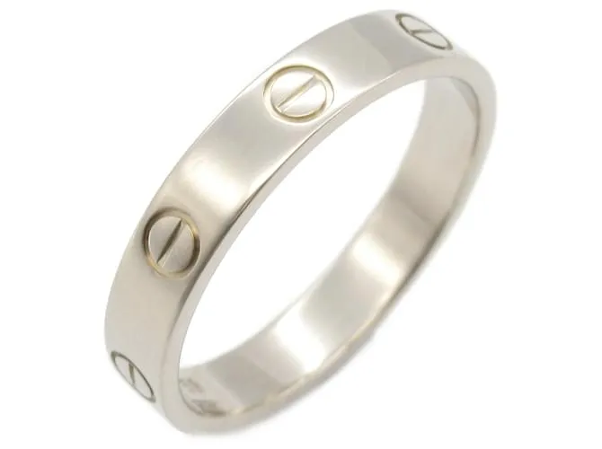 Anello Cartier Mini Love Au750 in oro bianco misura 18 Argento Metallico