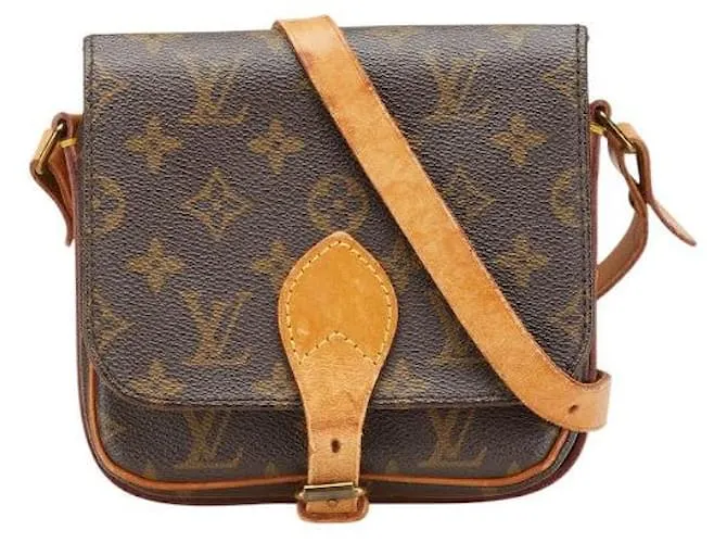 Borsa a Spalla Mini Cartouchiere Monogram Louis Vuitton Metallico Bronzo
