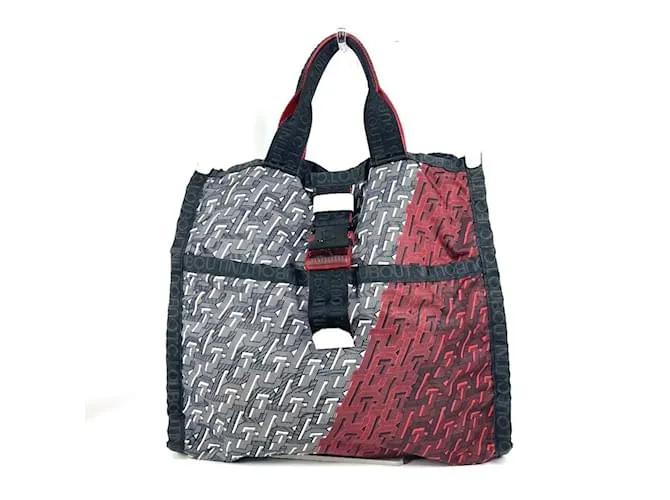 Borsa 2WAY con logo Christian Louboutin Nero Bianco Rosso