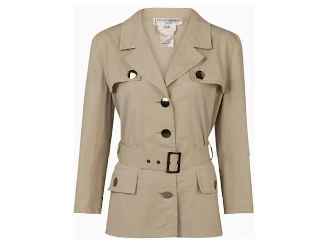 Yves Saint Laurent Giacca Sahariana 1985 Beige