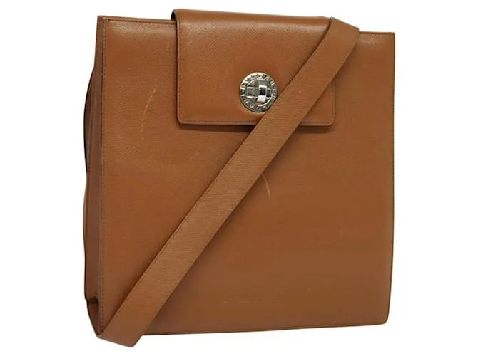Bulgari Borsa a spalla BVLGARI in pelle marrone argento autentica bs26717