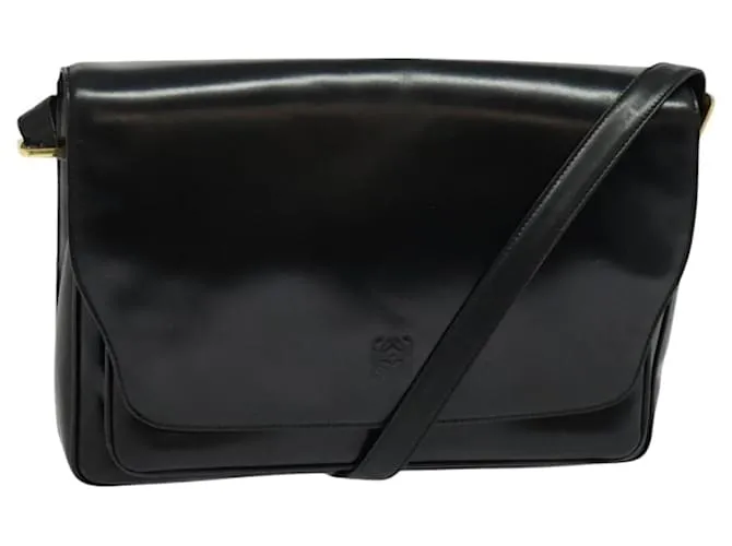 LOEWE Borsa a Spalla Anagram Pelle Nera Oro Auth bs27097 Nero D'oro