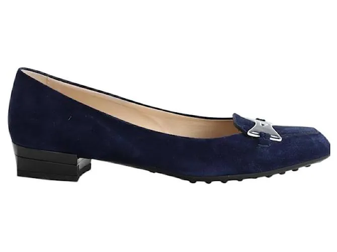 Tod's Ballerine in suede blu navy