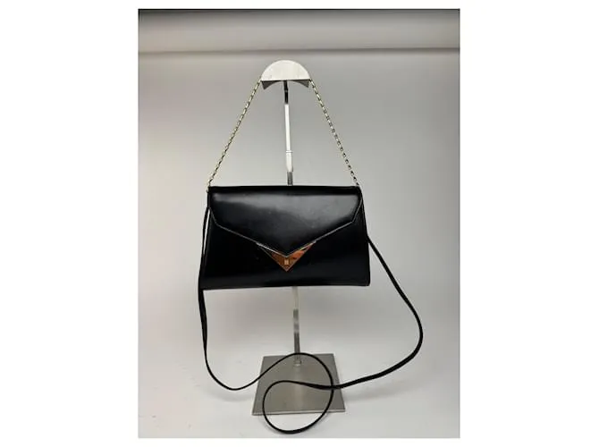Borsa in pelle nera vintage Givenchy a due vie Nero