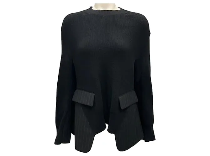 Maglione a righe nere Sacai Nero