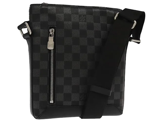Borsa a spalla Discovery Messenger PPM in pelle Damier Infini di Louis Vuitton con sacchetto antipolvere Nero