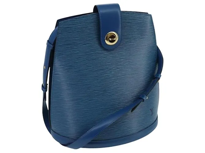 Borsa a spalla in pelle Epi Louis Vuitton con sacchetto antipolvere Blu