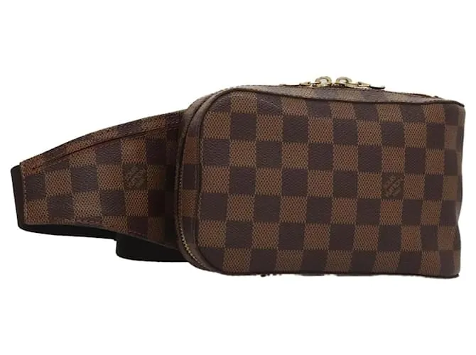 Borsa a spalla in tela Damier Ebene di Louis Vuitton con sacchetto antipolvere