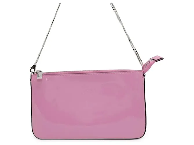 Borsa a spalla con catena Rubira in vernice Christian Louboutin Rosa