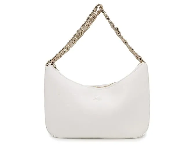 Borsa a spalla con catena in pelle Rubira Christian Louboutin Bianco