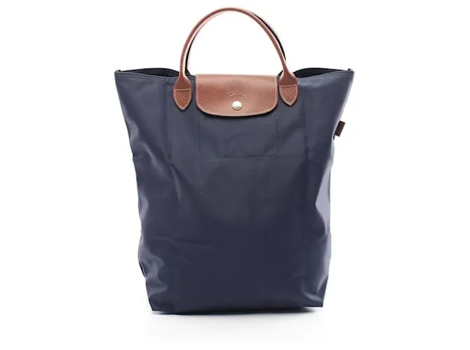 Borsa Tote Original Le Pliage in tessuto e pelle Longchamp 10168089P68 Blu Blu navy