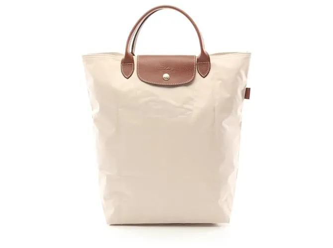 Borsa Tote Original Le Pliage in tessuto e pelle Longchamp 10168089P71 Marrone Beige