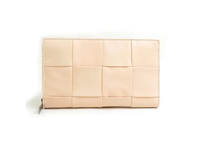 Portafoglio lungo in pelle beige Bottega Veneta