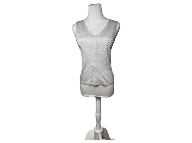 Top vintage Issey Miyake grigio M Argento