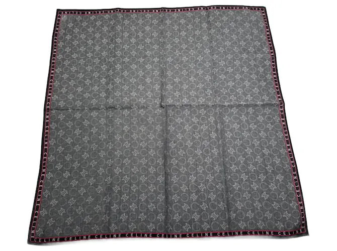 Céline Sciarpa Monogramma Celine Vintage Grigio