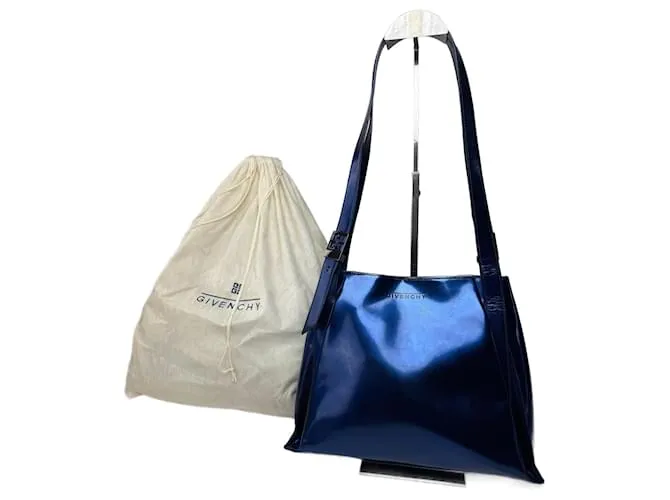Borsa in pelle verniciata Givenchy vintage blu