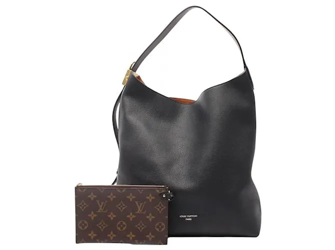 Borsa a spalla Locky Hobo MM in pelle Louis Vuitton Nero D'oro