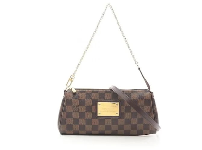 Borsa 2 in 1 Louis Vuitton Eva Damier Ebene in tela rivestita Marrone